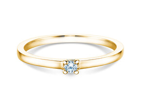 Anillo de compromiso Modern en 9K oro amarillo con diamante 0,05ct H/SI