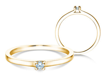 Anillo de compromiso Modern en plata 925/- con diamante 0,05ct H/SI