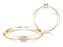 Anillo de compromiso Modern en 9K oro amarillo con diamante 0,05ct G/SI