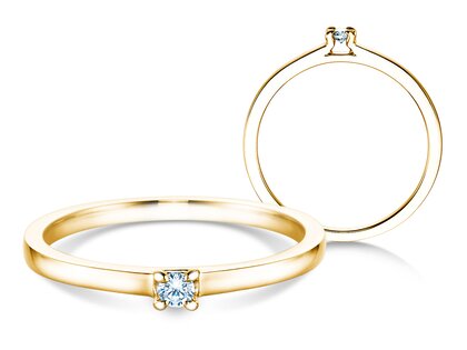 Anillo de compromiso Modern en 9K oro amarillo con diamante 0,05ct H/SI
