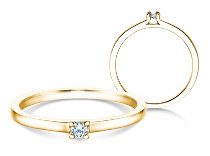 Anillo de compromiso Modern en 14K oro amarillo con diamante 0,05ct H/SI
