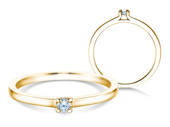 Anillo de compromiso Modern en 9K oro amarillo con diamante 0,05ct H/SI