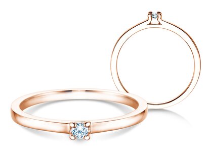 Anillo de compromiso Modern en 14K oro rosa con diamante 0,05ct H/SI