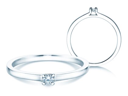 Anillo de compromiso Modern en plata 925/- con diamante 0,05ct G/SI