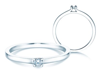 Anillo de compromiso Modern en 14K oro blanco con diamante 0,05ct H/SI