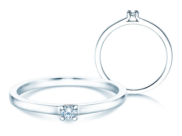 Anillo de compromiso Modern en plata 925/- con diamante 0,05ct G/SI