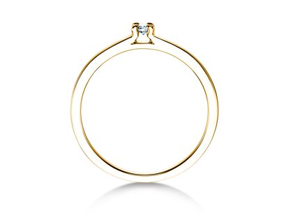 Anillo de compromiso Modern en 9K oro amarillo con diamante 0,05ct H/SI