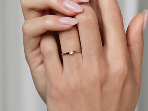 Anillo de compromiso Modern en 14K oro amarillo con diamante 0,07ct G/SI