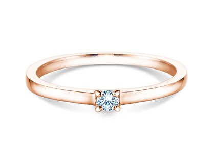 Anillo de compromiso Modern en 18K oro rosa con diamante 0,07ct H/SI