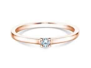Anillo de compromiso Modern en 18K oro rosa con diamante 0,07ct H/SI