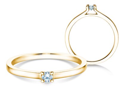 Anillo de compromiso Modern en 14K oro amarillo con diamante 0,07ct G/SI