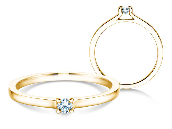 Anillo de compromiso Modern en 14K oro amarillo con diamante 0,07ct G/SI