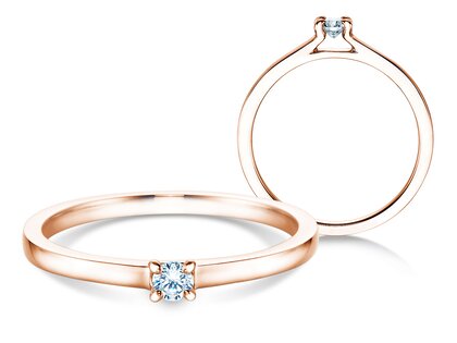 Anillo de compromiso Modern en 18K oro rosa con diamante 0,07ct H/SI