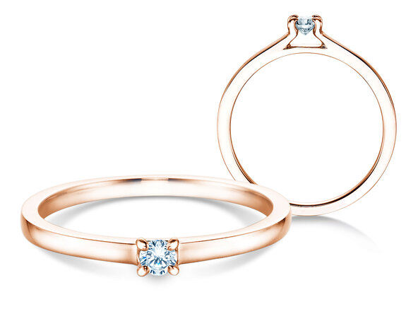 Anillo de compromiso Modern en 18K oro rosa con diamante 0,07ct H/SI