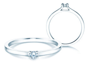 Anillo de compromiso Modern en plata 925/- con diamante 0,07ct G/SI