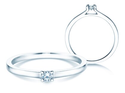 Anillo de compromiso Modern en plata 925/- con diamante 0,07ct H/SI