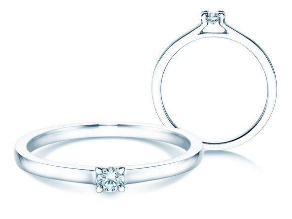 Anillo de compromiso Modern en plata 925/- con diamante 0,07ct H/SI