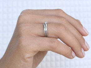 Anillo de compromiso Modern en 14K oro blanco con diamante 0,10ct G/SI