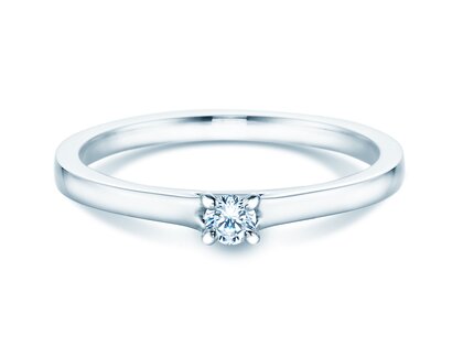 Anillo de compromiso Modern en 14K oro blanco con diamante 0,10ct G/SI