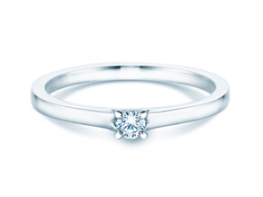 Anillo de compromiso Modern en 14K oro blanco con diamante 0,10ct G/SI
