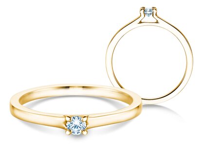 Anillo de compromiso Modern en 14K oro amarillo con diamante 0,10ct G/SI