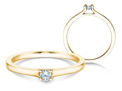 Anillo de compromiso Modern en 14K oro amarillo con diamante 0,10ct H/SI