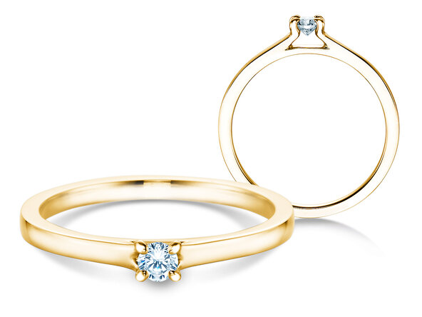 Anillo de compromiso Modern en 14K oro amarillo con diamante 0,10ct H/SI