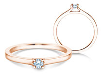 Anillo de compromiso Modern en 14K oro rosa con diamante 0,10ct G/SI