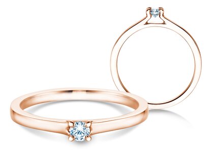 Anillo de compromiso Modern en 18K oro rosa con diamante 0,10ct G/SI