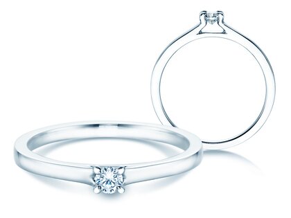 Anillo de compromiso Modern en 14K oro blanco con diamante 0,10ct G/SI