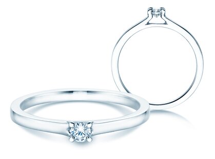 Anillo de compromiso Modern en plata 925/- con diamante 0,10ct G/SI