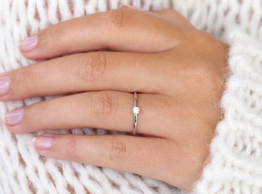 Anillo de compromiso Modern en plata 925/-