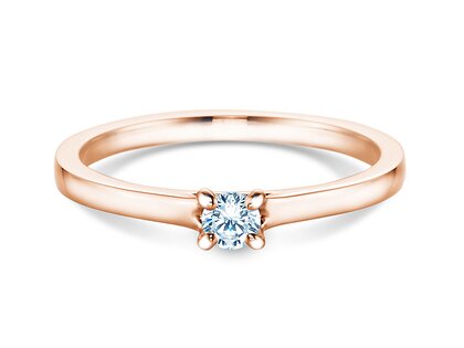 Anillo de compromiso Modern en 18K oro rosa con diamante 0,15ct G/SI