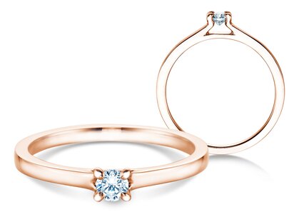 Anillo de compromiso Modern en 18K oro rosa con diamante 0,15ct G/SI