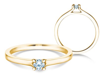 Anillo de compromiso Modern en 14K oro amarillo con diamante 0,15ct H/SI