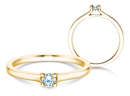 Anillo de compromiso Modern en 18K oro amarillo con diamante 0,15ct G/SI