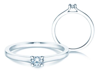 Anillo de compromiso Modern en plata 925/- con diamante 0,15ct G/VS
