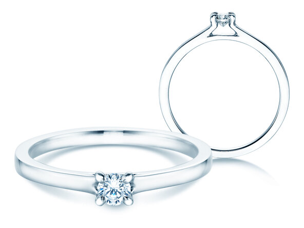 Anillo de compromiso Modern en plata 925/- con diamante 0,15ct G/VS