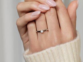 Anillo de compromiso Modern en 14K oro blanco con diamante 0,30ct H/SI