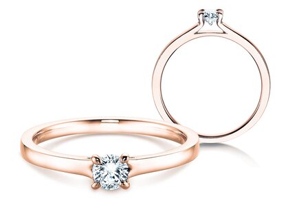 Anillo de compromiso Modern en 14K oro rosa con diamante 0,25ct G/SI