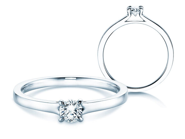 Anillo de compromiso Modern en 9K oro blanco con diamante 0,25ct H/SI