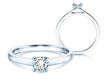 Anillo de compromiso Modern en 14K oro blanco con diamante 0,30ct H/SI