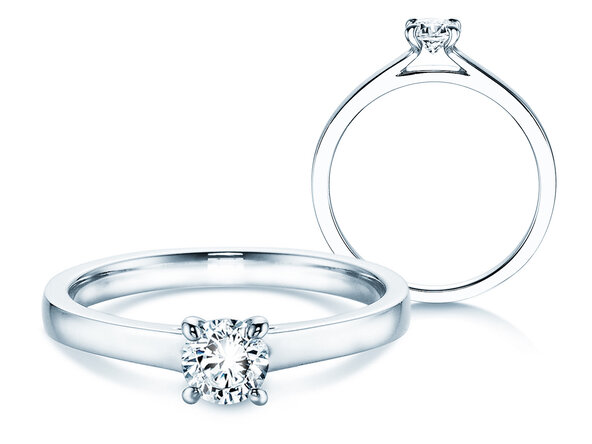 Anillo de compromiso Modern en 14K oro blanco con diamante 0,30ct H/SI