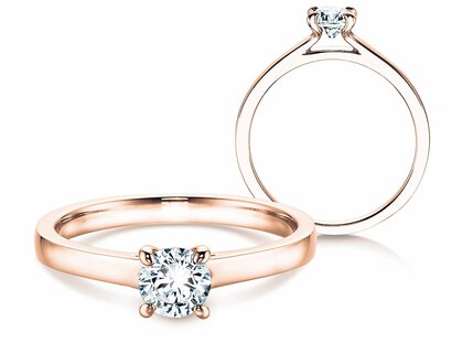 Anillo de compromiso Modern en 14K oro rosa con diamante 0,40ct G/SI