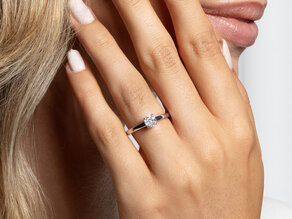 Anillo de compromiso Modern en 14K oro blanco con diamante 0,50ct H/SI