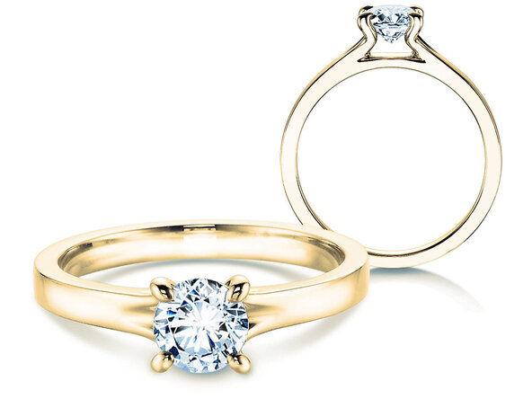 Anillo de compromiso Modern en 9K oro amarillo con diamante 0,50ct G/SI