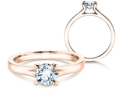 Anillo de compromiso Modern en 14K oro rosa con diamante 0,50ct H/SI