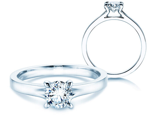 Anillo de compromiso Modern en 9K oro blanco con diamante 0,50ct H/SI