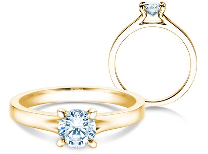 Anillo de compromiso Modern en 9K oro amarillo con diamante de laboratorio 0,75ct E/VS