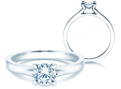 Anillo de compromiso Modern en platino 950/- con diamante de laboratorio 0,75ct D/IF